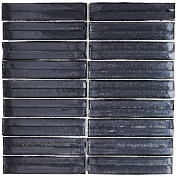 Ivy Hill Tile Tara Iron 4 in. x 0.26 Stacked Glass Mosaic Tile Sample