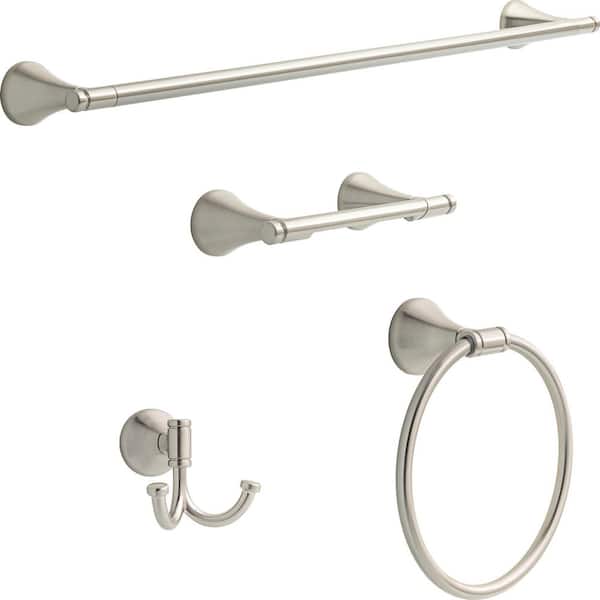 Foundations Design Series Wall Mounted Round Closed Towel Ring Bath Hardware Accessory in SpotShield Brushed Nickel