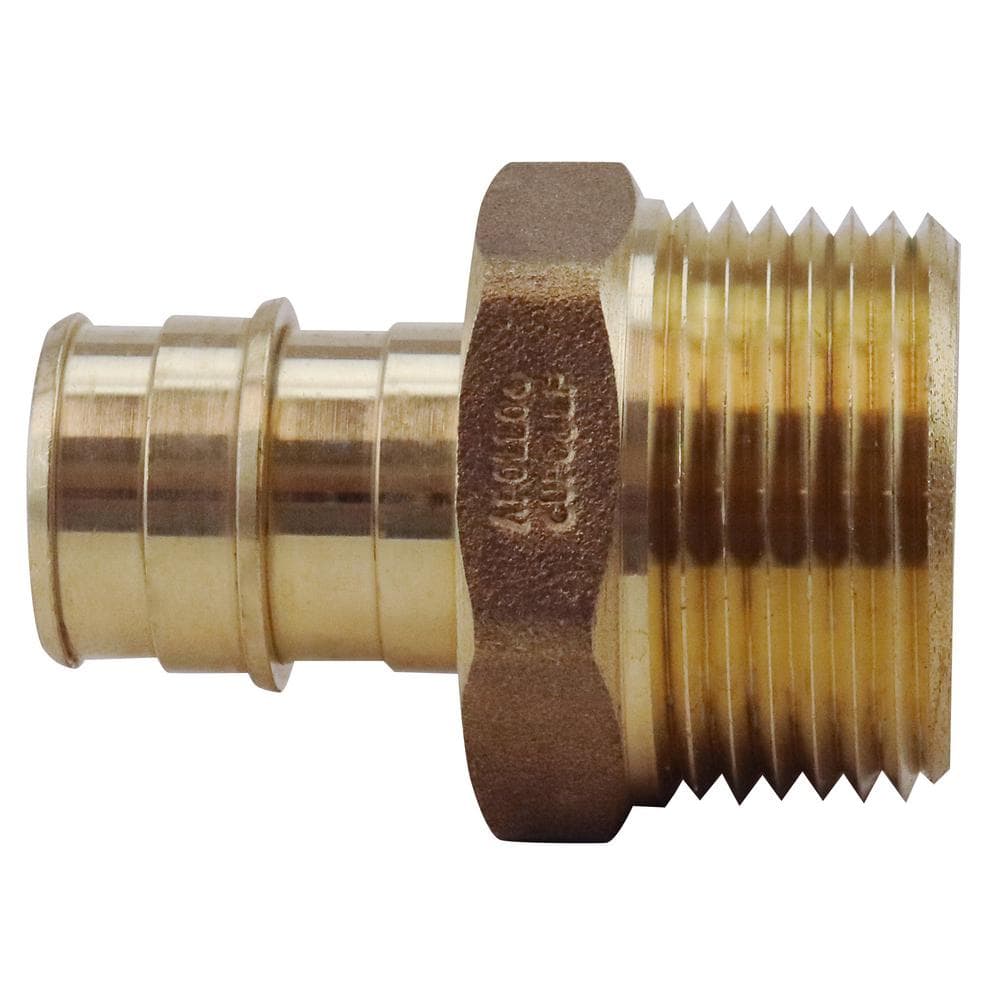 Apollo 3/4 in. Brass PEX-A Expansion Barb x 1 in. MNPT Male Adapter -  EPXMA341