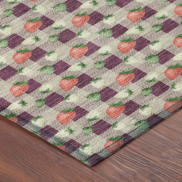 Chantille Machine Washable Indoor/Outdoor Abstract ACN2865 Eggplant 2 ft. x 3 ft. Accent Rug