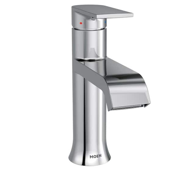 MOEN Genta LX Single-Handle Single Hole Bathroom Faucet with Drain Assembly in Chrome