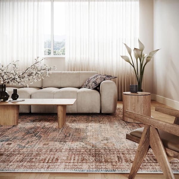 Meyden Bordered Traditional Washable Area Rust 6 ft. x 9 ft. Indoor Area Rug