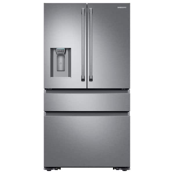 Samsung 22.6 cu. ft. 4-Door French Door Refrigerator with Polygon Handle in Stainless Steel, Counter Depth