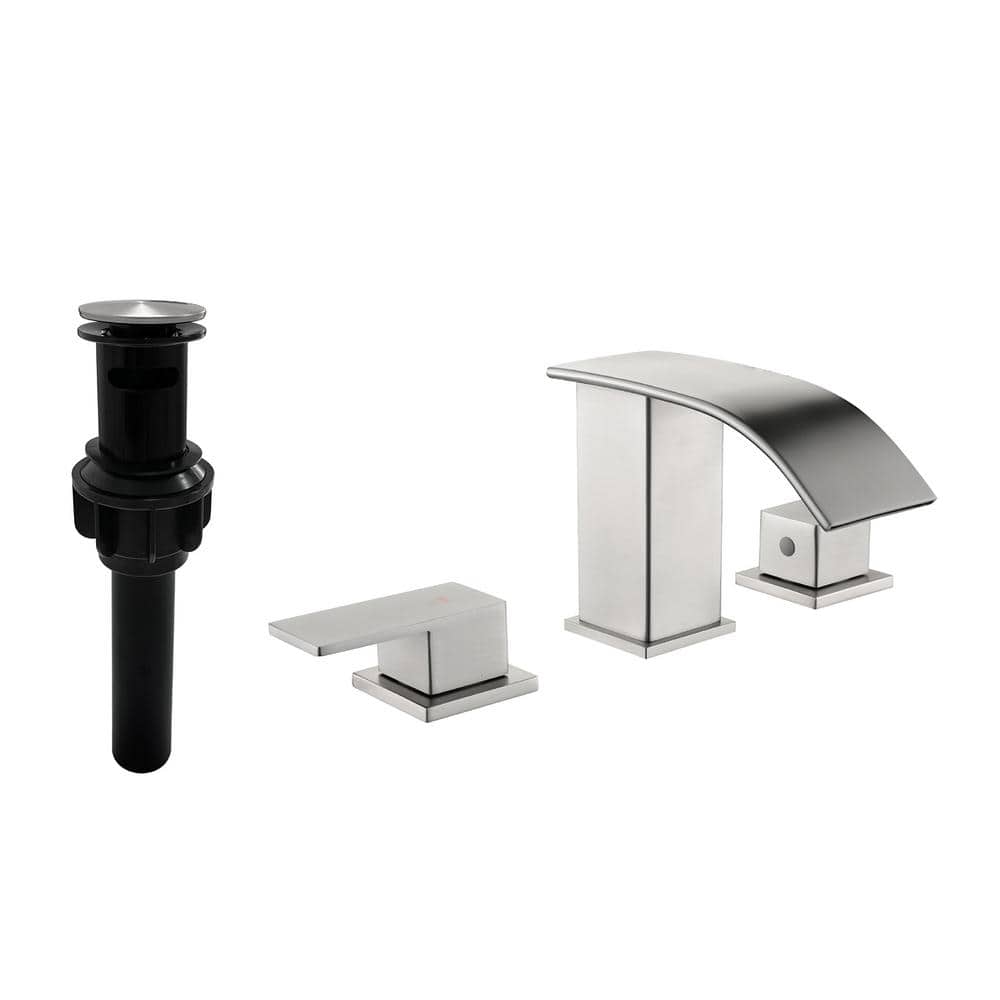 8 in. Widespread 2-Handle Bathroom Faucet with Pop-Up Drain Assembly and Wa