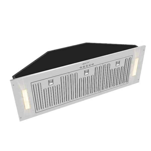 36 in. 3-Speeds 600CFM Ducted Insert/Built-in Range Hood, Ultra Quiet in Stainless Steel with Warm White Light