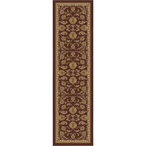 Black Brown 2 ft. 7 in. x 9 ft. 10 in. Kings Court Tabriz Floral Traditional Oriental Runner Area Rug