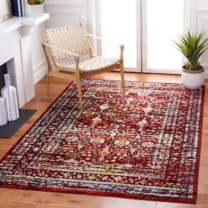 Amsterdam Red Doormat 3 ft. x 5 ft. Border Area Rug