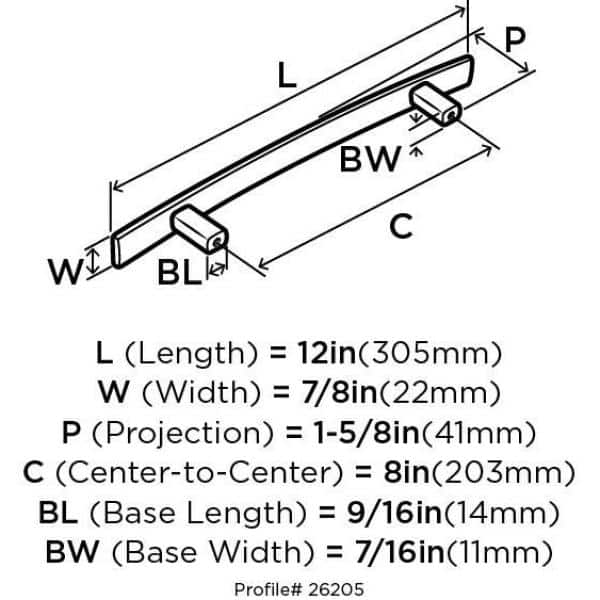 Modern Bronze Appliance Pull with Mounting Hardware