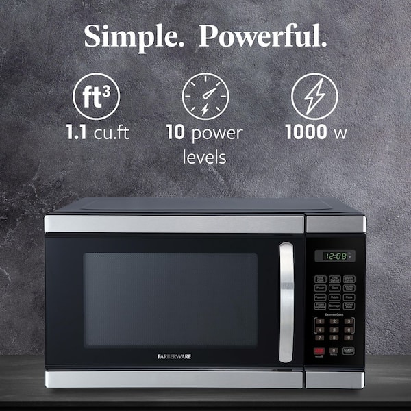 1.1 Cu. Ft. 1000-Watt Stainless Steel Microwave Oven
