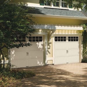 Gallery Steel Short Panel 8 ft x 7 ft Insulated 18.4 R-Value  White Garage Door with SQ22 Windows