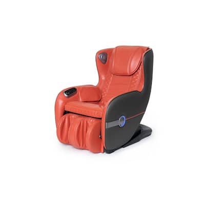 Crown Red Faux Leather Reclining Compact Massage Chair