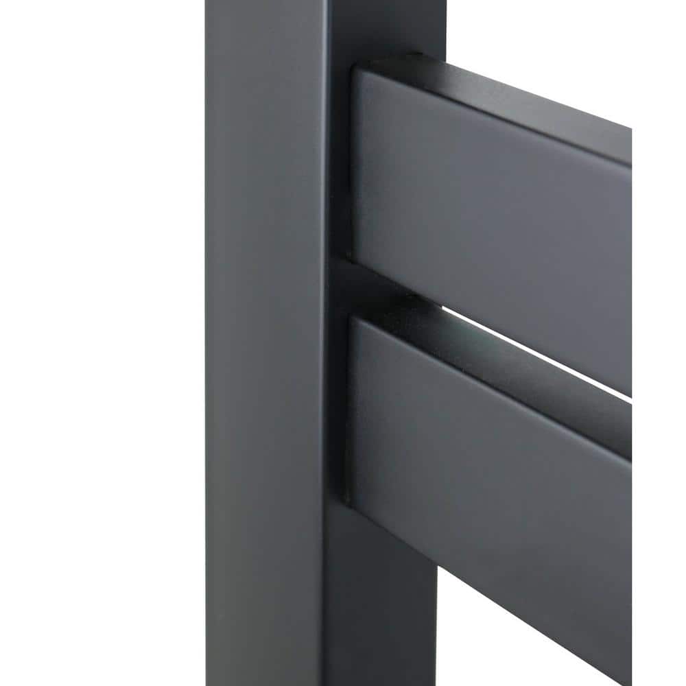 Maple 8-Bar Matte Black Stainless Steel Wall Mounted Towel Warmer