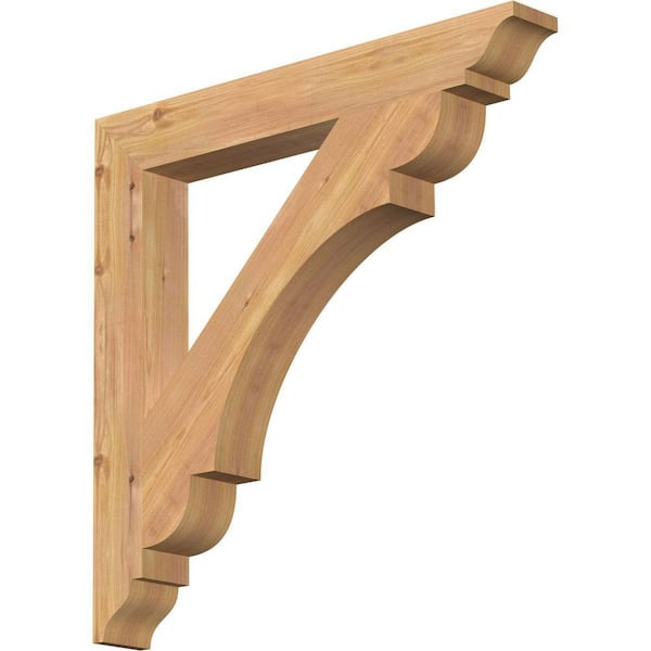 Ekena Millwork 3.5 in. x 28 in. x 28 in. Western Red Cedar Olympic Traditional Smooth Bracket