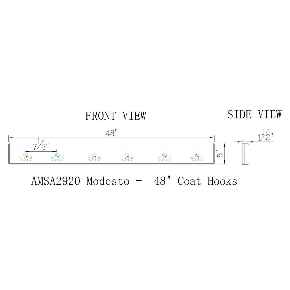 Modesto 48" Reclaimed Wood Wall Coat Hook with Shelf