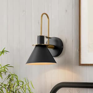 Nimbus 1-Light Matte Black LED Wall Sconce with Empire Shade