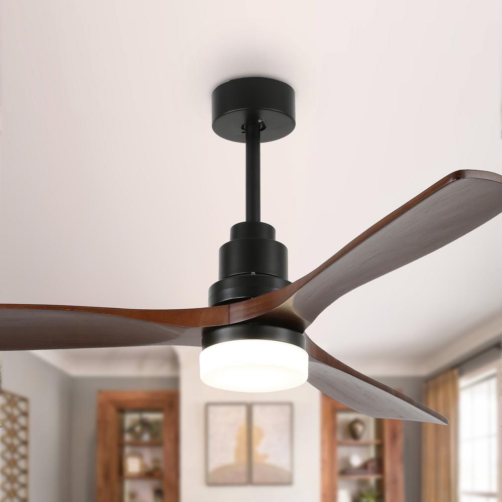 Bella Depot 52 in. LED Color-Changing Indoor Black Ceiling Fan with ...