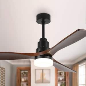 52 in. LED Color-Changing Indoor Black Ceiling Fan with Light and Remote (3-Blade)