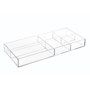 Clarity Vanity Organizer Divided Tray - 16" x 7" x 2" in Clear
