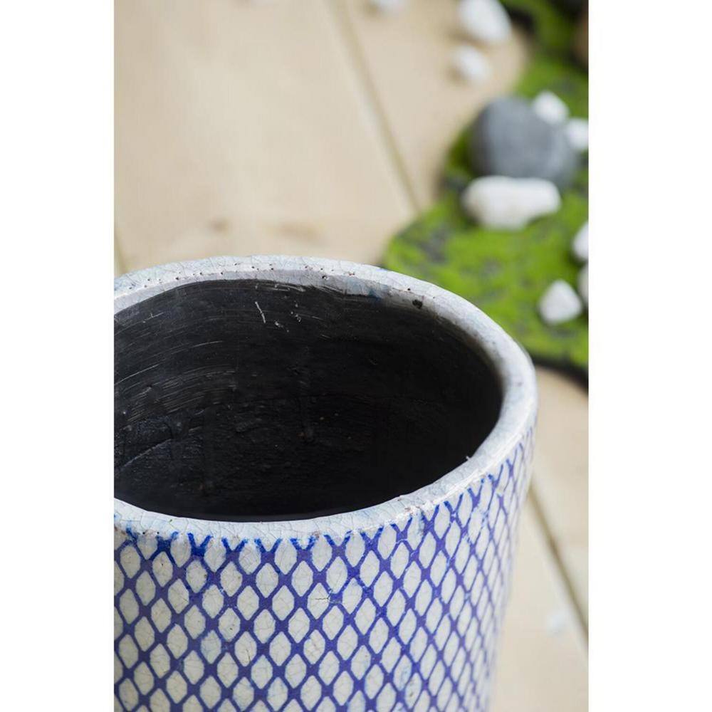 Large Blue and White Terracotta Planters Set of 4