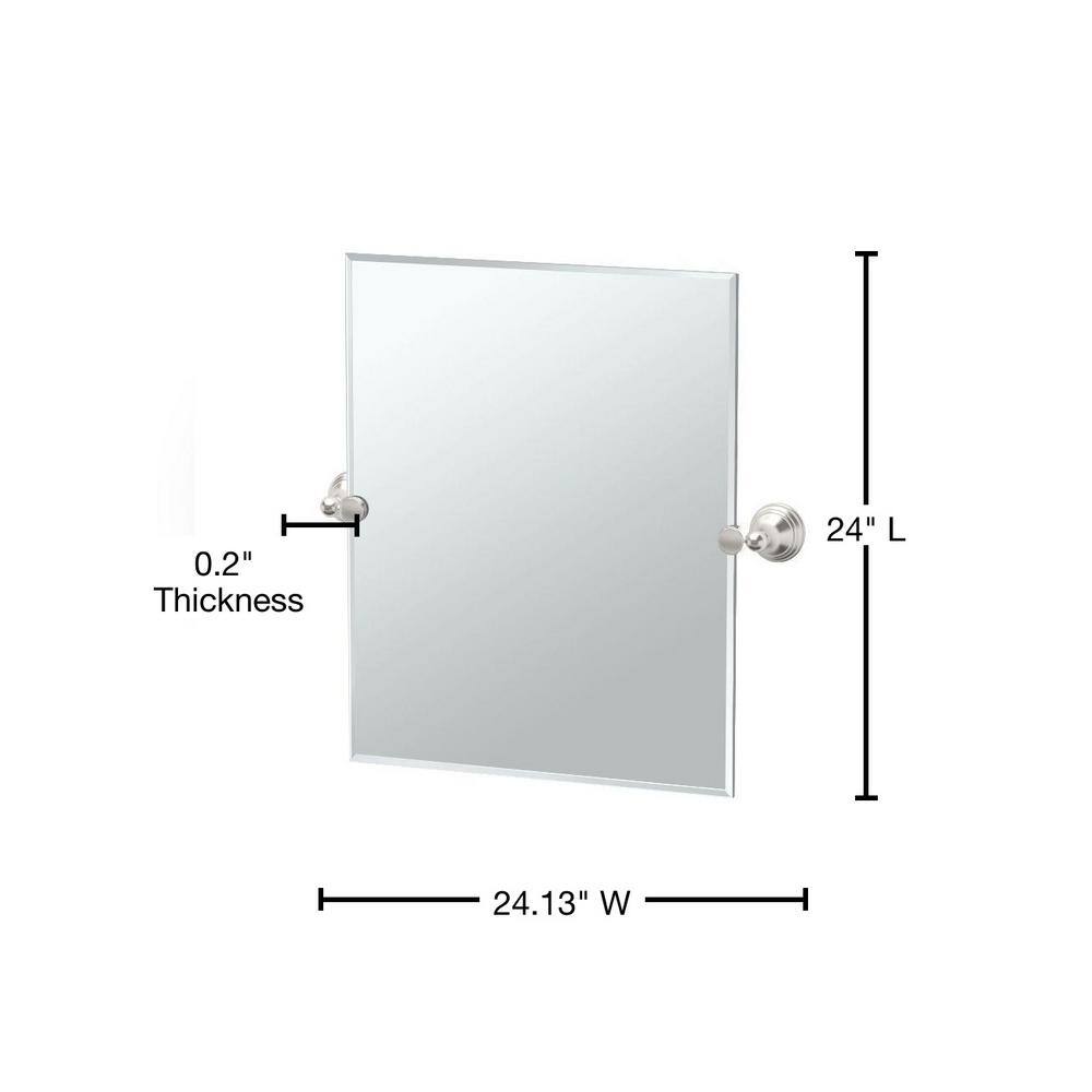 Elegant Frameless Rectangular Vanity Mirror in Polished Chrome