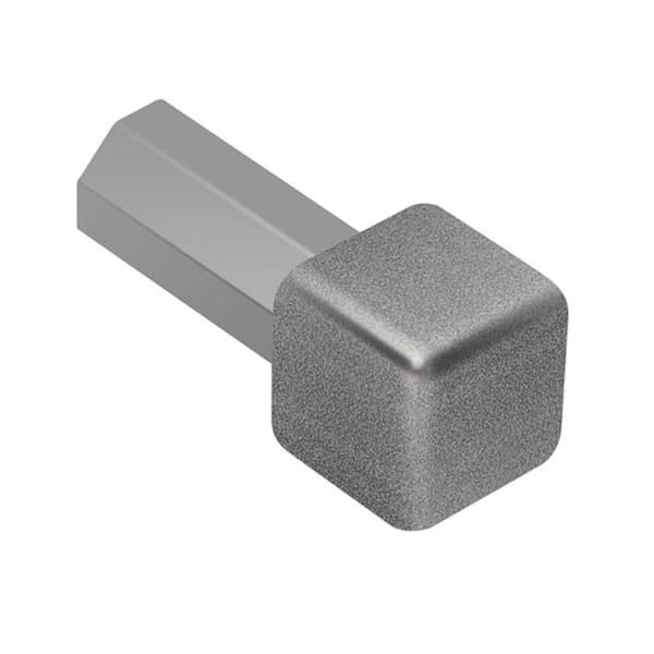 Schluter Quadec Pewter Textured Color-Coated Aluminum 3/16 in. x 1 in. Metal Inside/Outside Corner