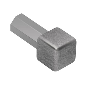Quadec Pewter Textured Color-Coated Aluminum 1/4 in. x 1 in. Metal Inside/Outside Corner