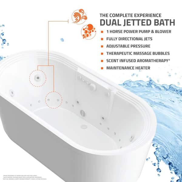 Universal Tubs Agate 6 Ft Whirlpool And Air Bath Tub In White Hd3471ad The Home Depot