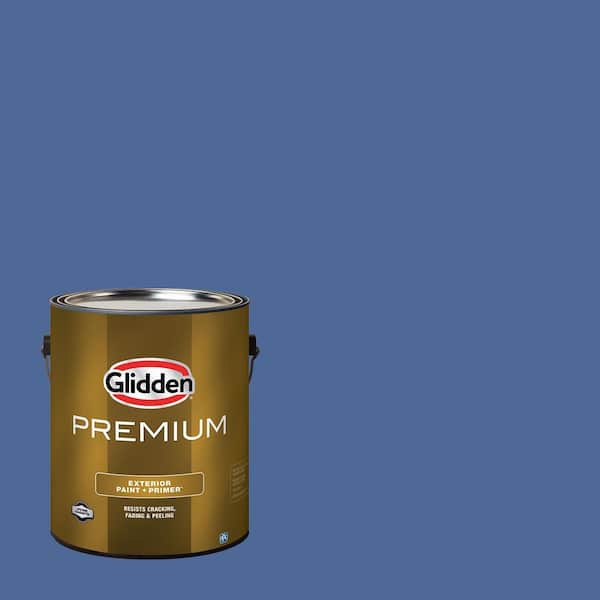 Glidden Premium 1 gal. PPG1166-6 Blue Odyssey Satin Exterior Latex Paint