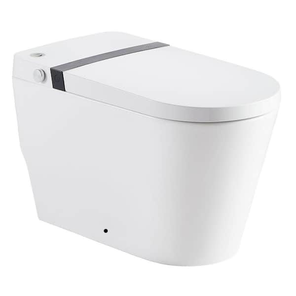 tunuo Elongated Smart Toilet Bidet in White with Auto Flush