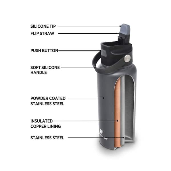 Hydraflow 13 Piece Stainless Steel Bottles 34oz Triple Wall Insulated