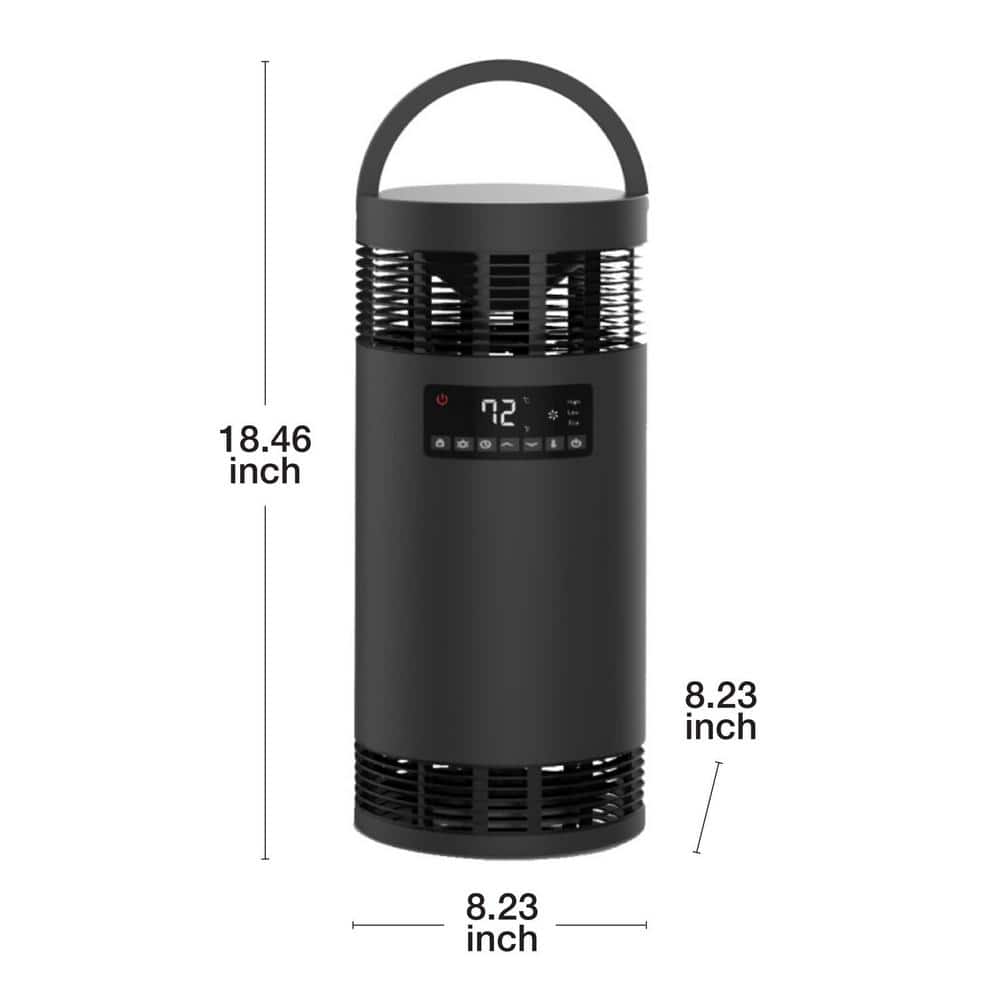 Black Ceramic Electric Tower Heater with Thermostat and Remote Control