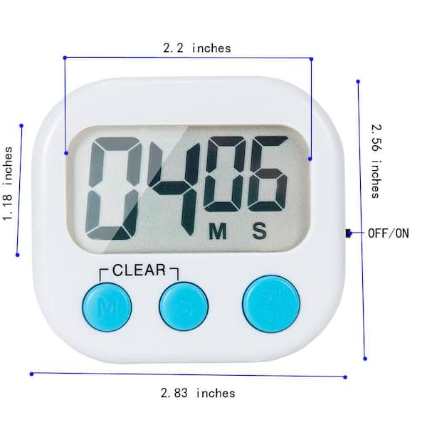 Wudkey 12-Piece White, Blue, Orange Magnetic Small Digital Kitchen