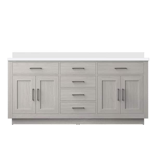 Condor 72 in. W x 22 in. D White Oak Double Bath Vanity with Cultured Marble Top