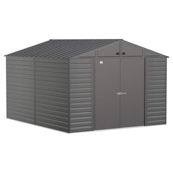Arrow Select 10 ft. W x 12 ft. D Charcoal Metal Shed 115 sq. ft.