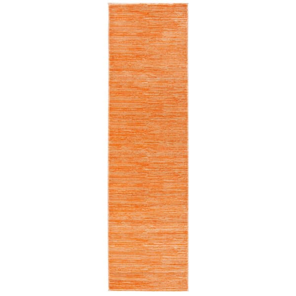 Vision 2 x 10 Orange Striated Runner Rug