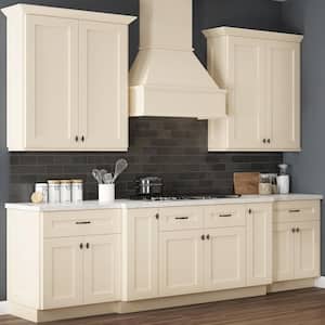 Newport Cream Painted Plywood Shaker Assembled Base Kitchen Cabinet FH Soft Close Left 12 in W x 24 in D x 34.5 in H