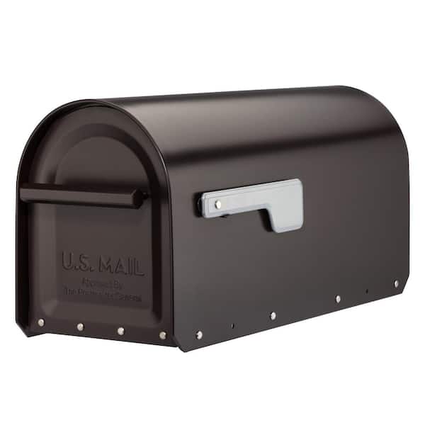 Architectural Mailboxes Sequoia Rubbed Bronze, Large, Steel, Heavy Duty Post Mount Mailbox