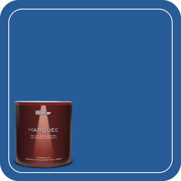 BEHR MARQUEE 1 Qt. #P510-7 Beacon Blue One-Coat Hide Matte Interior Paint & Primer