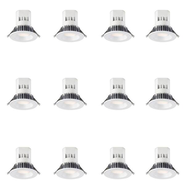 EnviroLite Easy Up 4 in. Warm White Integrated LED Recessed Light Kit with 91 CRI, 2700K J-Box (No Can Needed) (12-Pack)