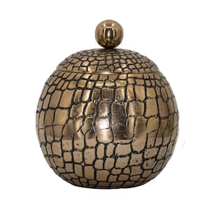 Gold Crocodile Textured Aluminum Lidded Pot