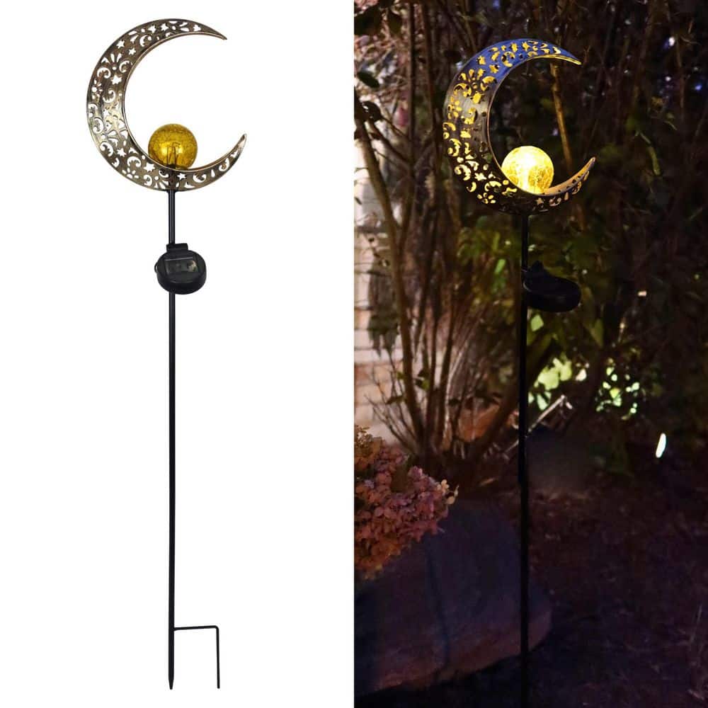 Moonelit Creations Solar LED Crescent Moon Garden Light MCSSMOON