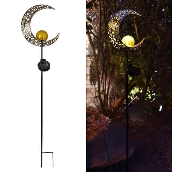 Solar LED Crescent Moon Garden Light