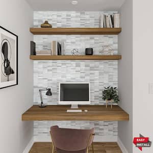 Xpress Mosaix Perfect-Fit White Carrara Polished 12 in. x 18 in. Marble/Glass Mosaic Tile (634.2 sq. ft./Pallet)