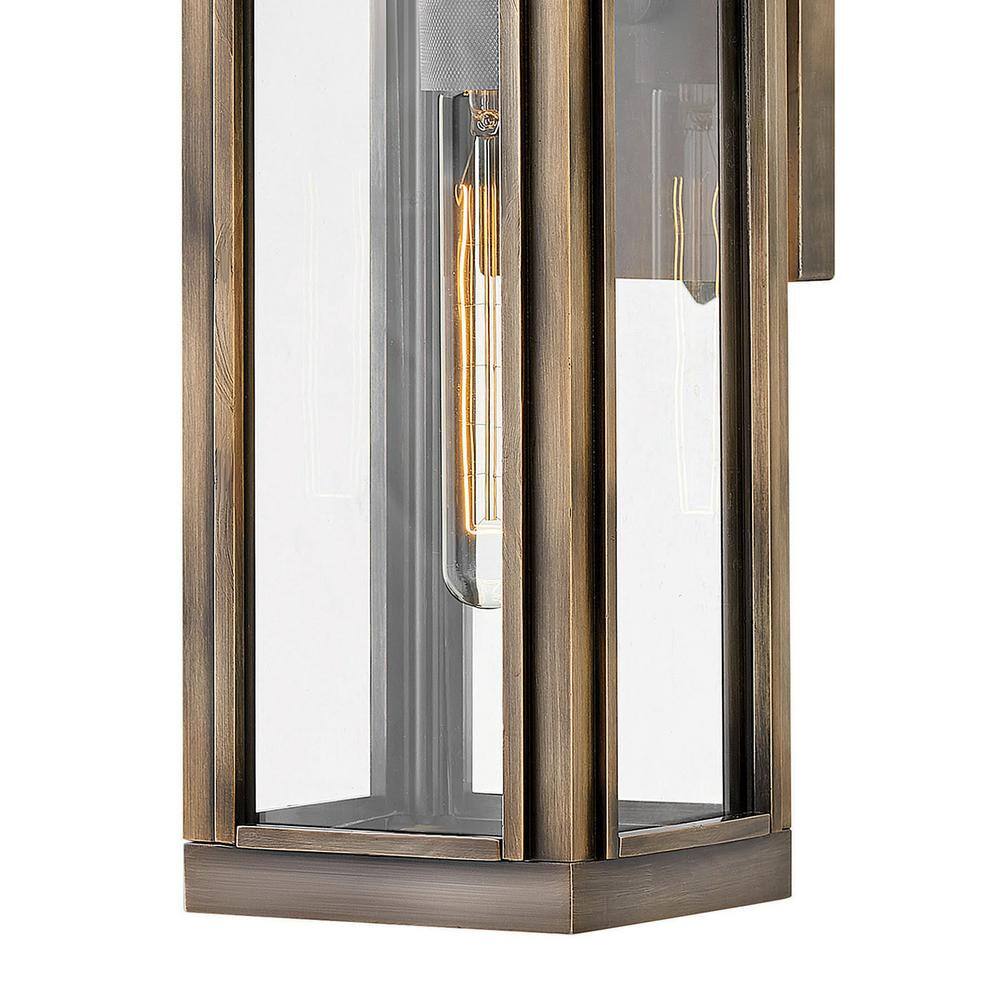 Burnished Bronze Small Outdoor Wall Sconce with Clear Glass