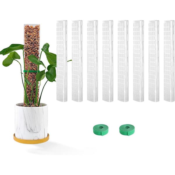 MIXC 8 Pieces 15 in. Plastic Moss Pole for Plants Monstera, Climbing Plants, Plant Support for Indoor Plants