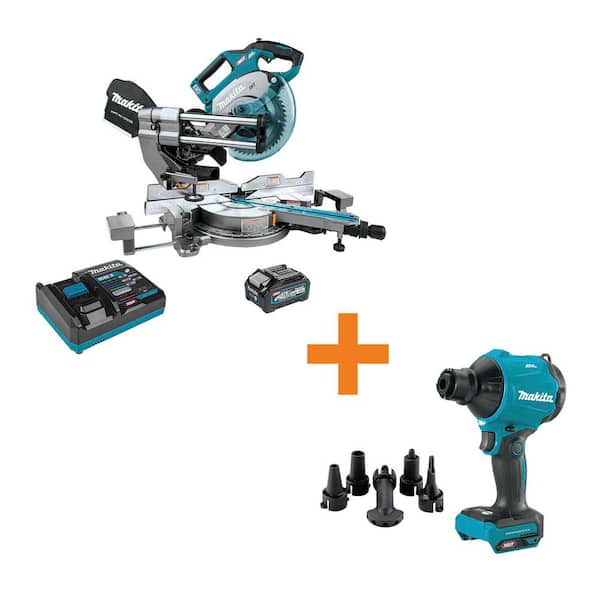 40V max XGT Brushless 8-1/2" Dual-Bevel Sliding Compound Miter Saw Kit, AWS Capable (4.0Ah) w/ XGT Brushless Dust Blower