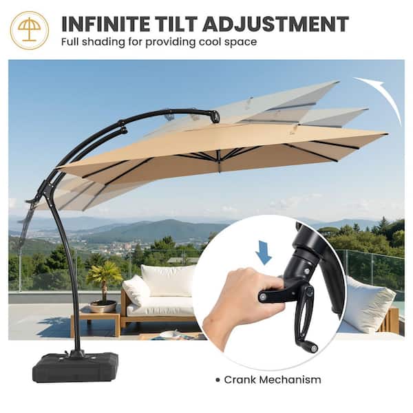 grand patio hanging umbrella assembly instructions 12 FT Deluxe NAPOLI SUNBRELLA Cantilever with Umbrella Cover GRAND PATIO 10x13 FT Rectangular