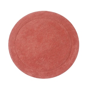 Waterford Collection 100% Cotton Tufted Bath Rug, Machine Wash, 22 in. Round, Coral