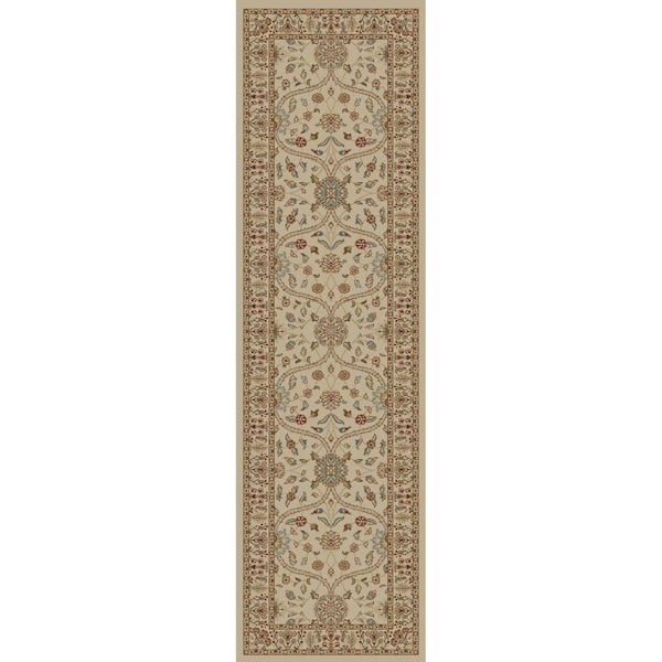 Jewel Voysey Ivory-Tonel 2 ft. x 8 ft. Runner Rug