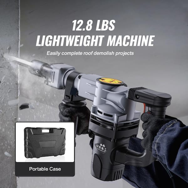 VEVOR Demolition Jack Hammer, 19 .69 x 13.39 in. 1400W Electric Jackhammer Heavy Duty, 2pcs Chisels Bits Chipping with Case XXDH58YC1XPZGW5YIV1 VEVOR Demolition Jack Hammer, 19 .69 x 13.39 in. 1400W Electric Jackhammer Heavy Duty, 2pcs Chisels Bits Chipping with Case XXDH58YC1XPZGW5YIV1